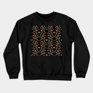 William Morris inspired pattern, floral pattern, autumn flowers Crewneck Sweatshirt